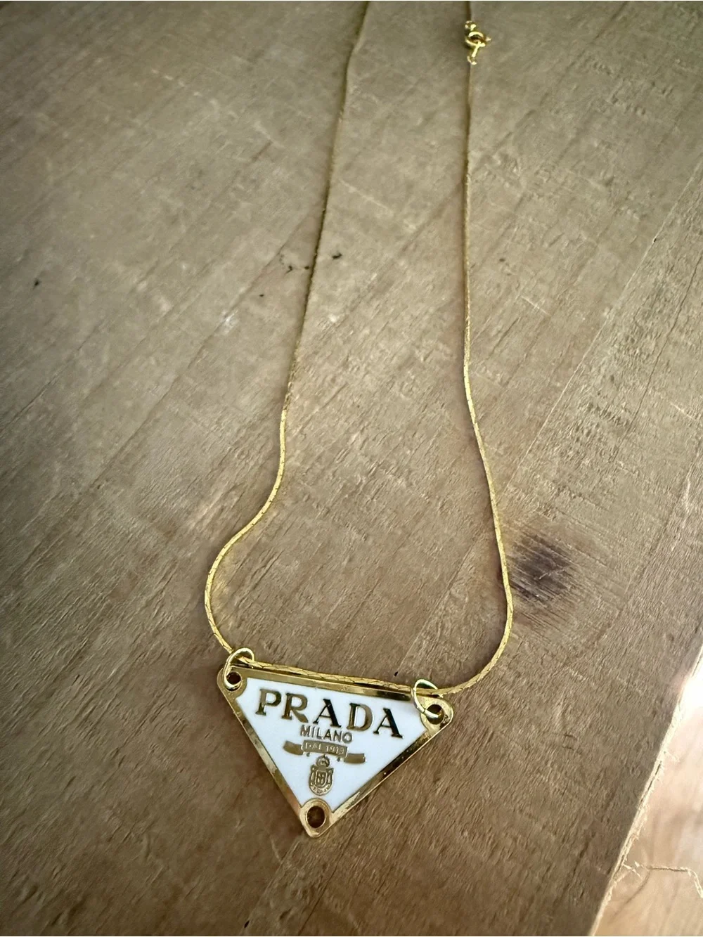 Designer Inspired Triangle Pendant Necklace • 17”
